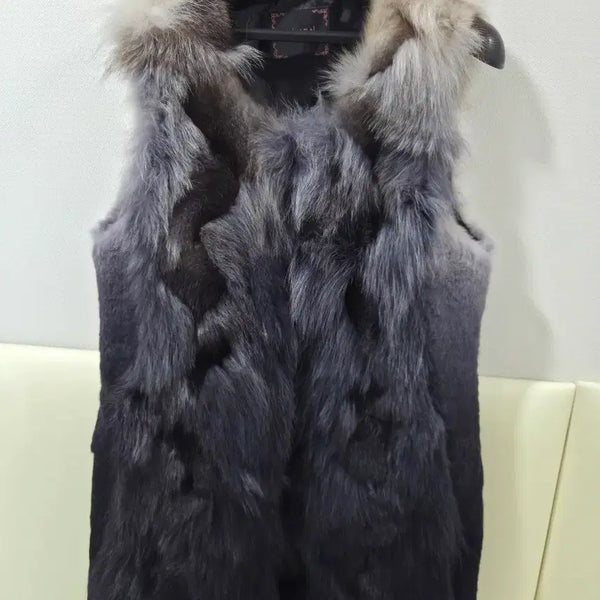 [BUNJANG] Lilien Rabbit Fur Gradient Vest / 릴리엔 래빗퍼 베스트  그라데이션