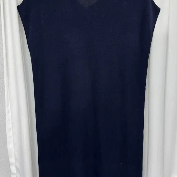 [BUNJANG] ZIOZIA V-Neck Knit Dress Navy / 지오송지오 니트 원피스 네이비