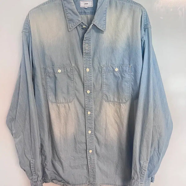 [BUNJANG] Lish Bleached Denim Shirt / [3] 리슈 블리치드 데님 셔츠