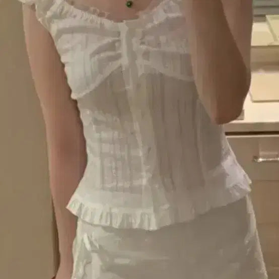 [BUNJANG] Blouse Punch Skirt Set / 에이블리 세트ㅡ 블라우스펀칭스커트치마