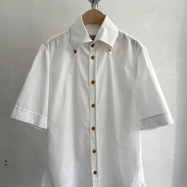 [BUNJANG] Vivienne Westwood Men's White Short-Sleeve Shirt / Vivienne Westwood 비비안웨스트우드 맨 화이트 반팔 셔츠