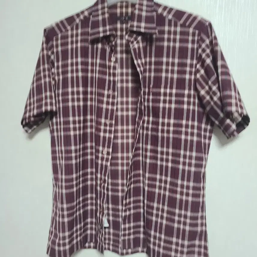 [BUNJANG] Men's Checked Short-Sleeve Shirt Size 95 / 체크 반팔 남방95