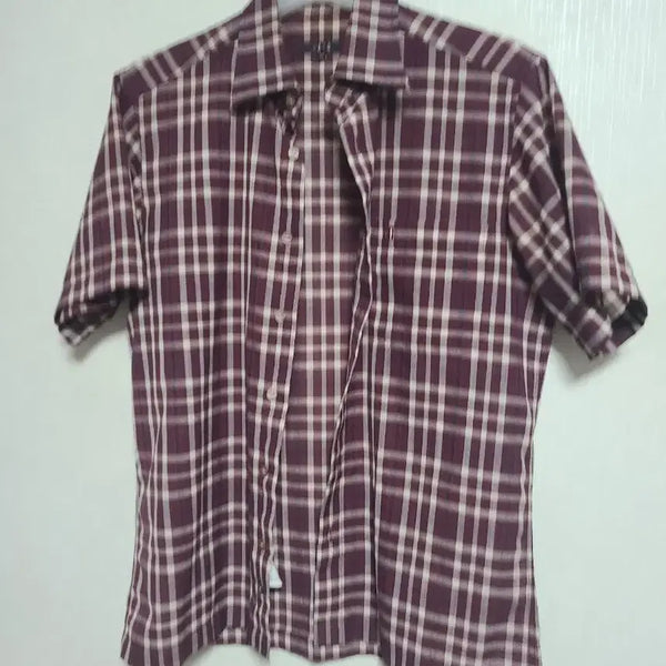 [BUNJANG] Men's Checked Short-Sleeve Shirt Size 95 / 체크 반팔 남방95
