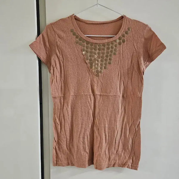 [BUNJANG] Women's Gold Embellished Shirt / 골드 장식 셔츠