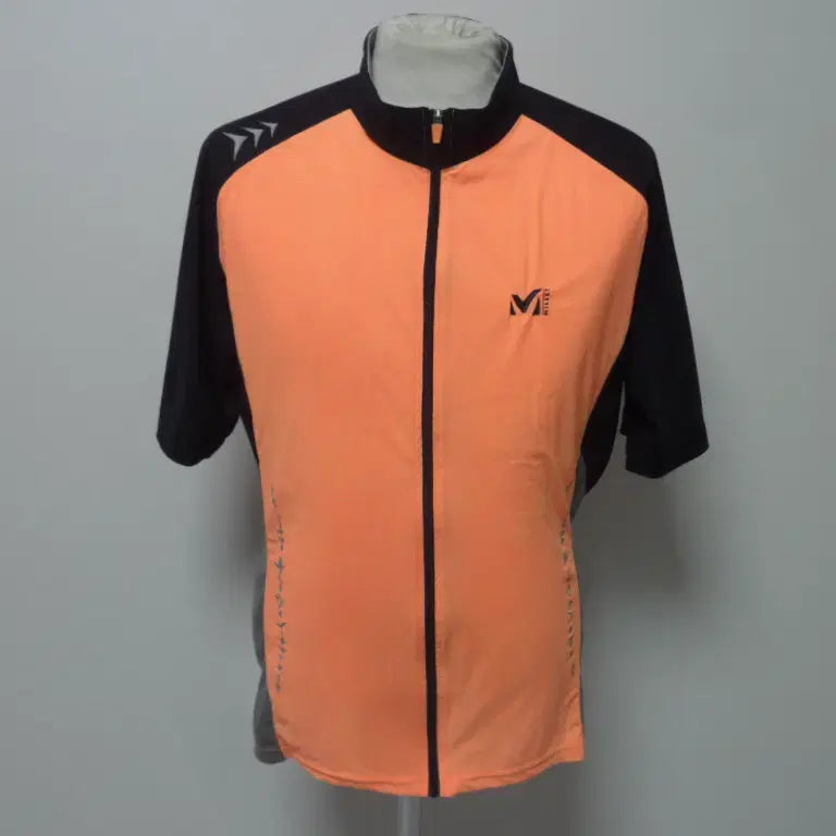 [BUNJANG] Millet Men's Cycling/Hiking Short-Sleeve Jacket L (100) Orange / 밀레/남성/자전거/사이클/등산/반팔 자켓/100사이즈/새제품수준