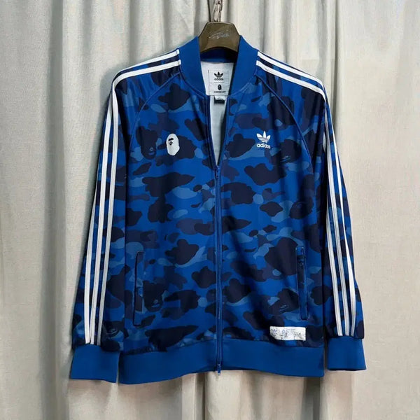 [BUNJANG] Adidas x BAPE All Over Camo Track Top Jersey Blue / 아디다스 x 베이프(BAPE) 콜라보 올오버 카모 트랙탑 져지 블루