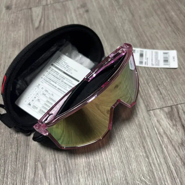 [BUNJANG] Li-Ning Cycling Goggles Pink Frame Yellow Green Lens with Case / 리닝 사이클 고글 판매