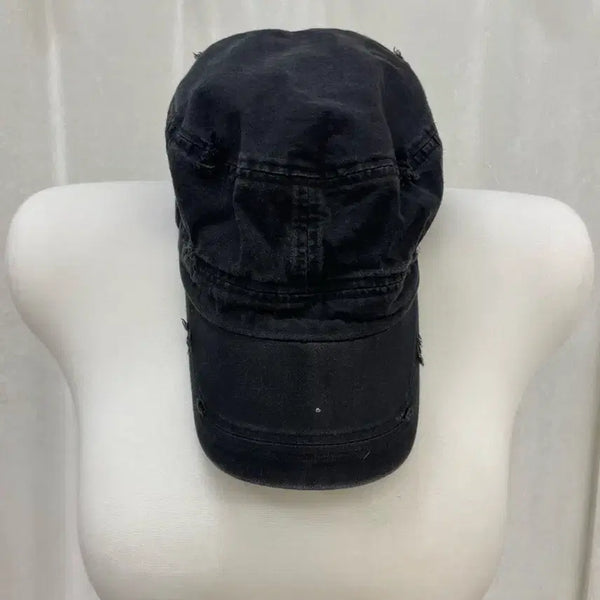 [BUNJANG] Black Washed Visor Cap / 블랙 워싱 바이저 캡