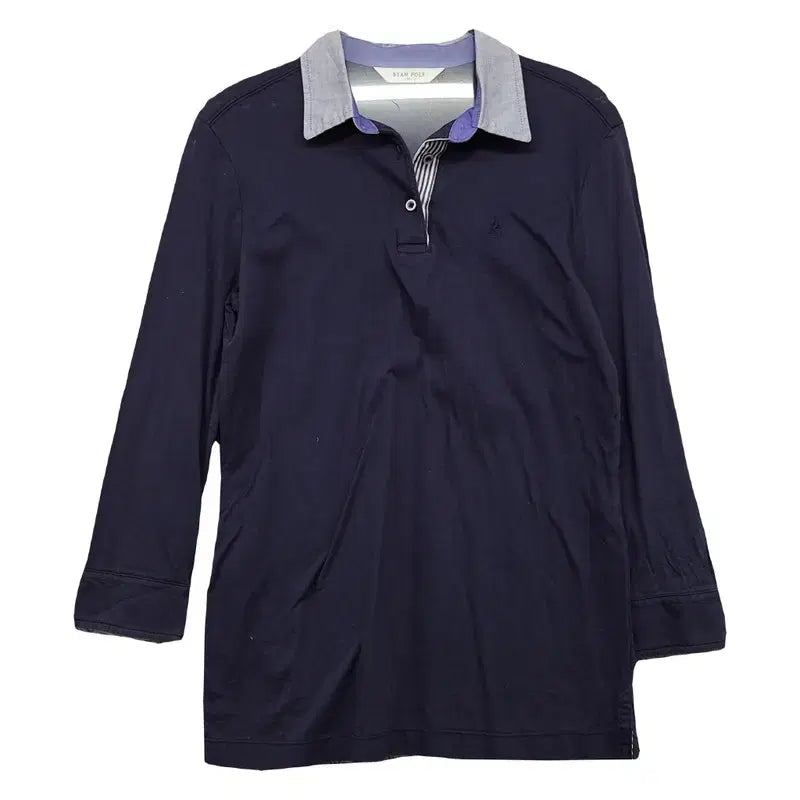 [BUNJANG] Beanpole Navy Logo Long-Sleeve Polo Shirt / 빈폴 네이비 로고 긴팔 카라티 90