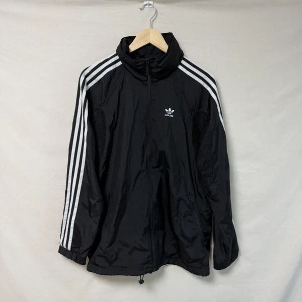 [BUNJANG] Adidas Firebird Black Big Logo Lace Track Top Jacket / 아디다스 파이어버드 블랙 빅로고 레이스 트랙탑 바람막이 자켓