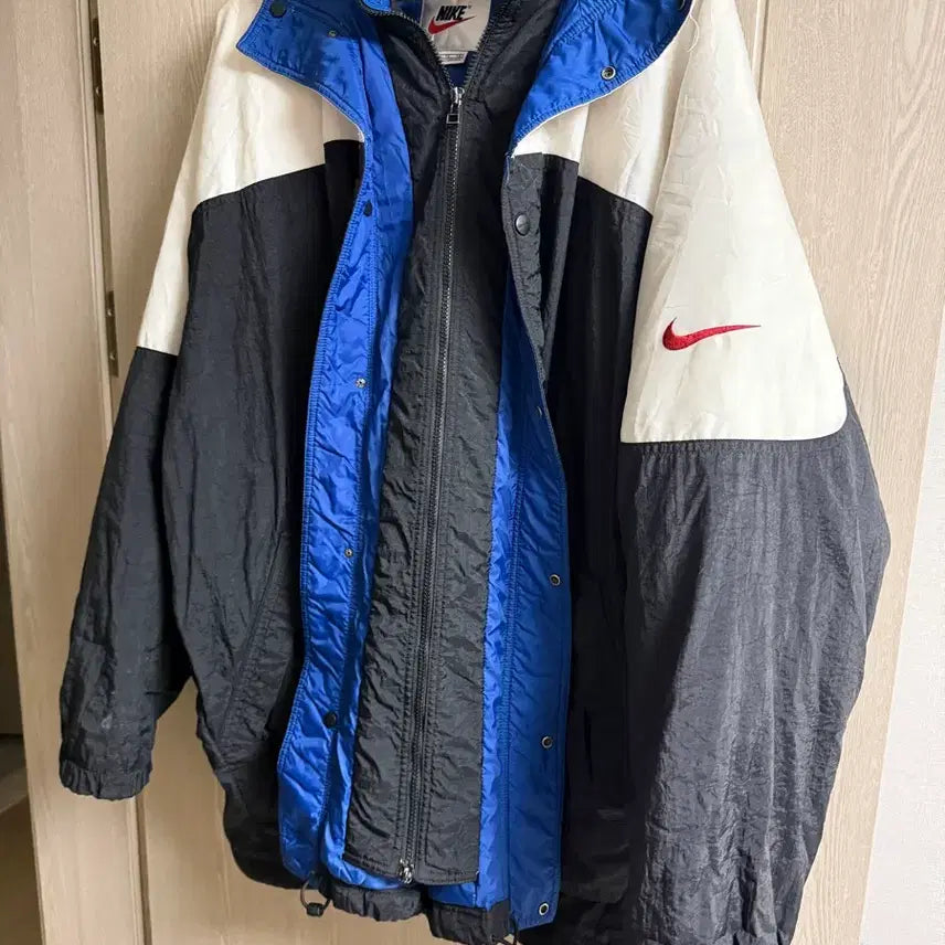 [BUNJANG] 90s Nike Vintage Hooded Puffer Jacket (Blue) / 90s 나이키 빈티지 후드 패딩 자켓 (블루)