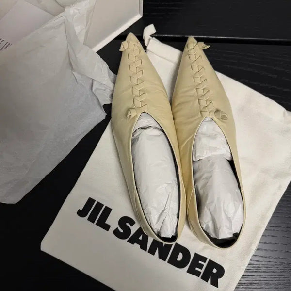 [BUNJANG] Jil Sander Ballerina Flats Cream Size 37 / [새상품] 질샌더 발레리나 플랫 크림 37