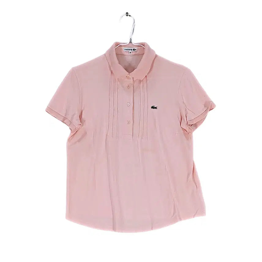 [BUNJANG] Lacoste Women's Overfit Short-Sleeve Polo Shirt 85 Light Pink / 라코스테 여성 러블리한 오버핏 반팔카라티 85 연핑크 01027