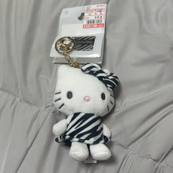 [BUNJANG] Hello Kitty Zebra Pattern Plush Keyring / 헬로키티 지브라 아베일 시마무라 인형 키링