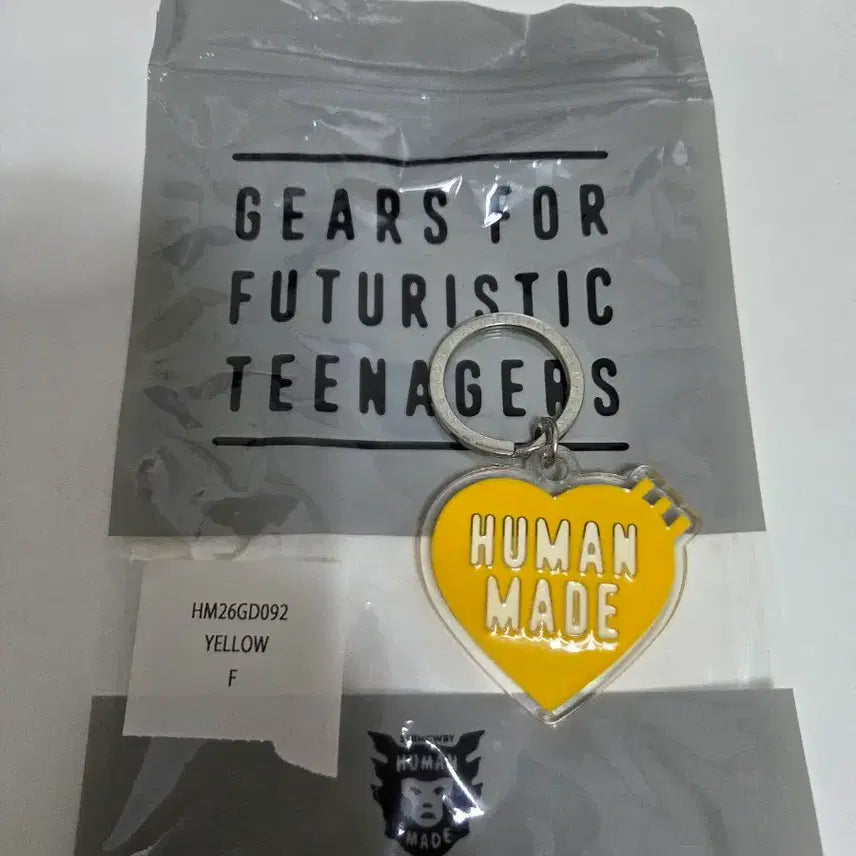 [BUNJANG] Human Made Acrylic Heart Keyring Yellow Used / 휴먼 메이드 아크릴 하트 키링 옐로우 중고