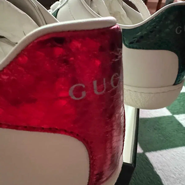 [BUNJANG] Gucci Women's Sneakers Pineapple Ladybug Embroidery Red/Green / 구찌 여성 스니커즈 레드/그린 파인애플/무당벌레 자수