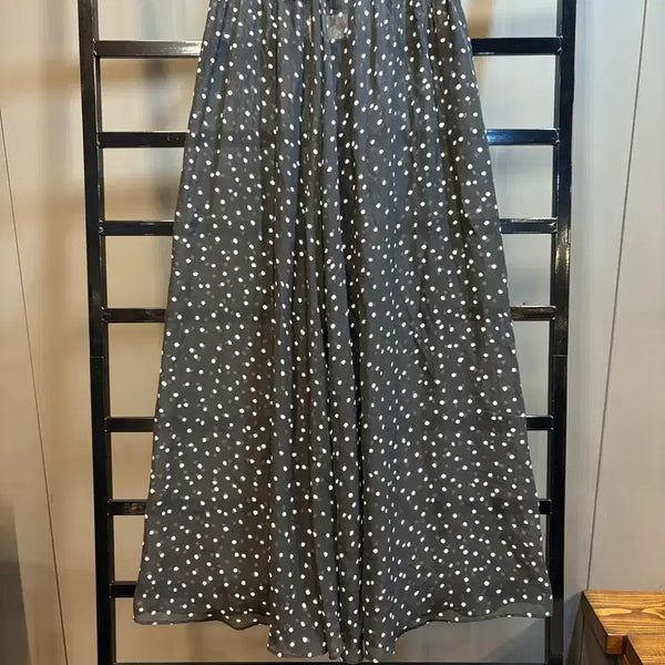 [BUNJANG] JEANASIS Black Dot Sheer Flare Long Skirt / [FREE] 지나시스 JEANASIS 블랙 도트 시스루 롱스커트 플레어