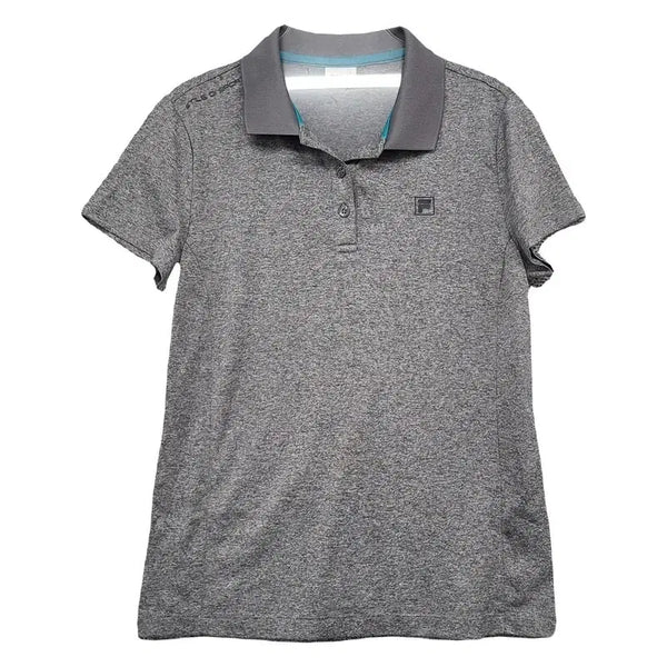 [BUNJANG] Fila Grey Short-Sleeve Polo T-Shirt Size 90 / 휠라 그레이 반팔 카라티 90