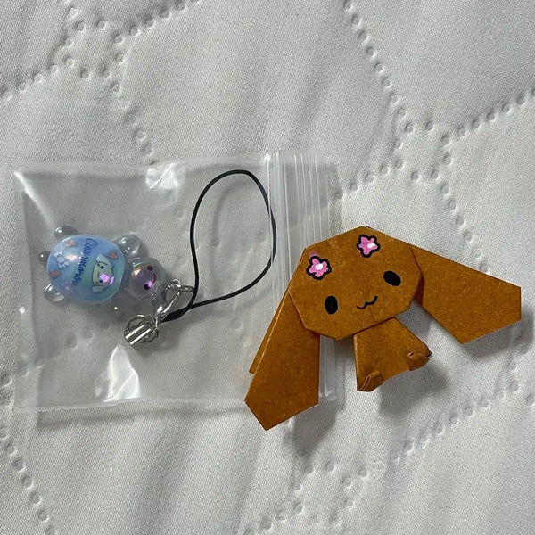 [BUNJANG] Sanrio Cinnamoroll Turtle Keychain + Tanning Origami Set / 산리오 시나모롤 거북이 키링+태닝 종이접기