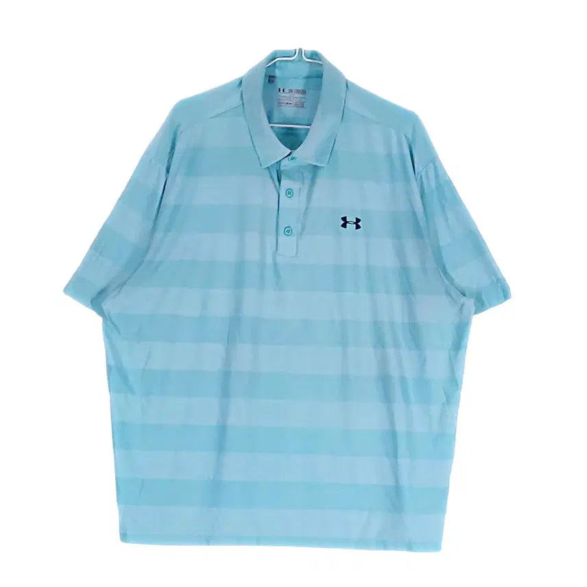 [BUNJANG] Under Armour Men's Loose Fit Short Sleeve Polo Shirt - Sky Blue / 언더아머 남성 스포티한 루즈핏 반팔카라티 110 소라 00541