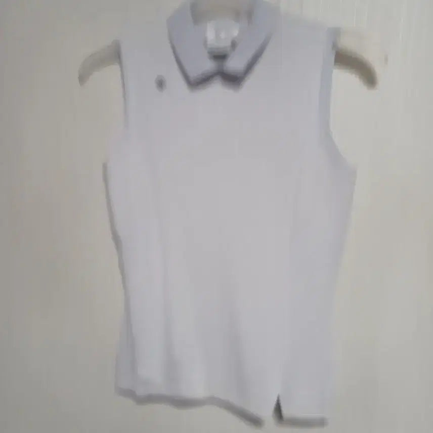 [BUNJANG] Descente Sleeveless Polo Shirt White Size 85 / 데상트민소매 카라티 흰색85