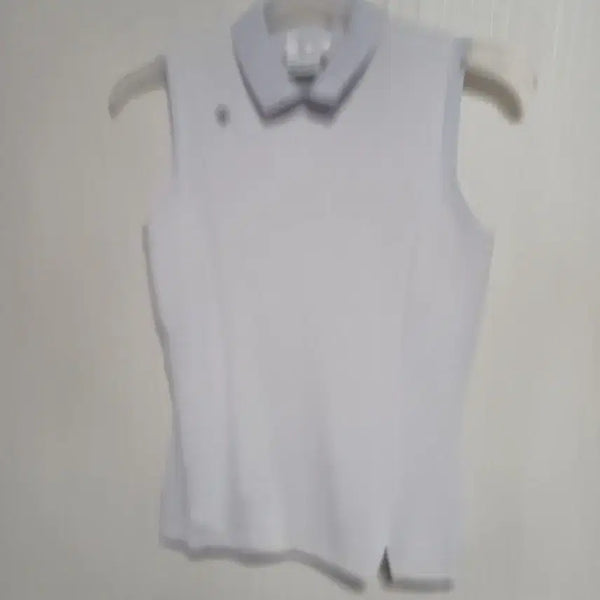 [BUNJANG] Descente Sleeveless Polo Shirt White Size 85 / 데상트민소매 카라티 흰색85