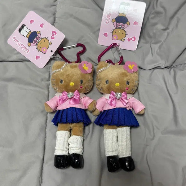 [BUNJANG] Hello Kitty Gyaru Uniform Tanned Long Legs Doll Keyring / 일본 헬로키티 갸루 교복 태닝 롱다리 인형 키링