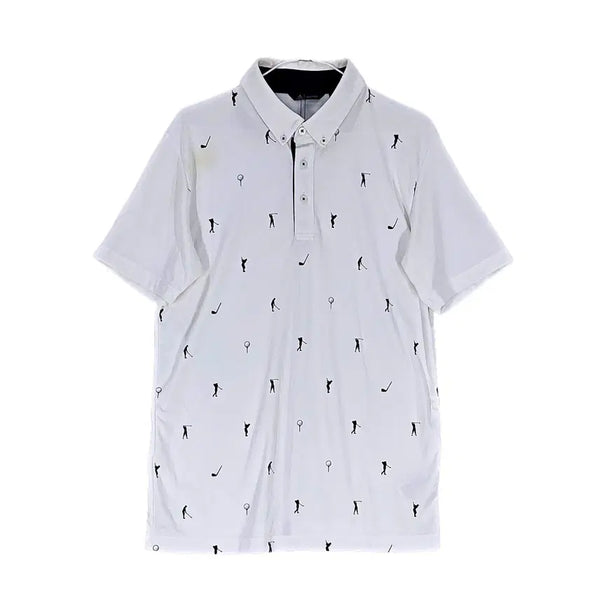 [BUNJANG] Adidas Men's Sporty Short-Sleeve Polo Shirt White L / 아디다스 남성 스포티한 반팔카라티 100 화이트 00451