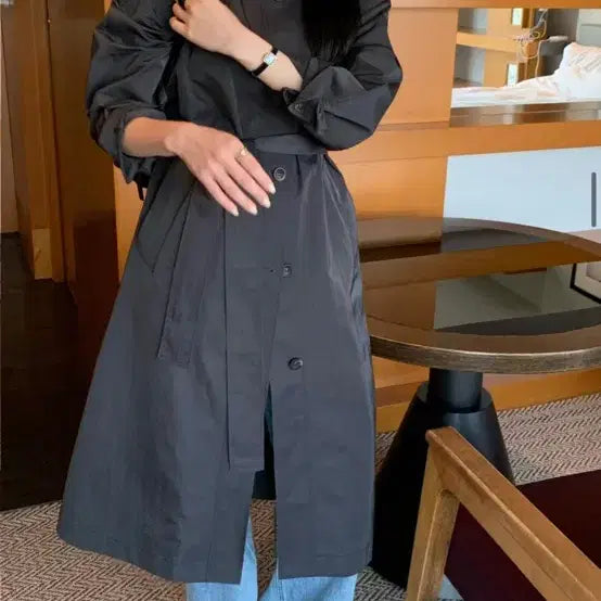 [BUNJANG] Love Me More Saint Trench Coat Charcoal S / 러브미우 세인트렌치 CT 차콜 S
