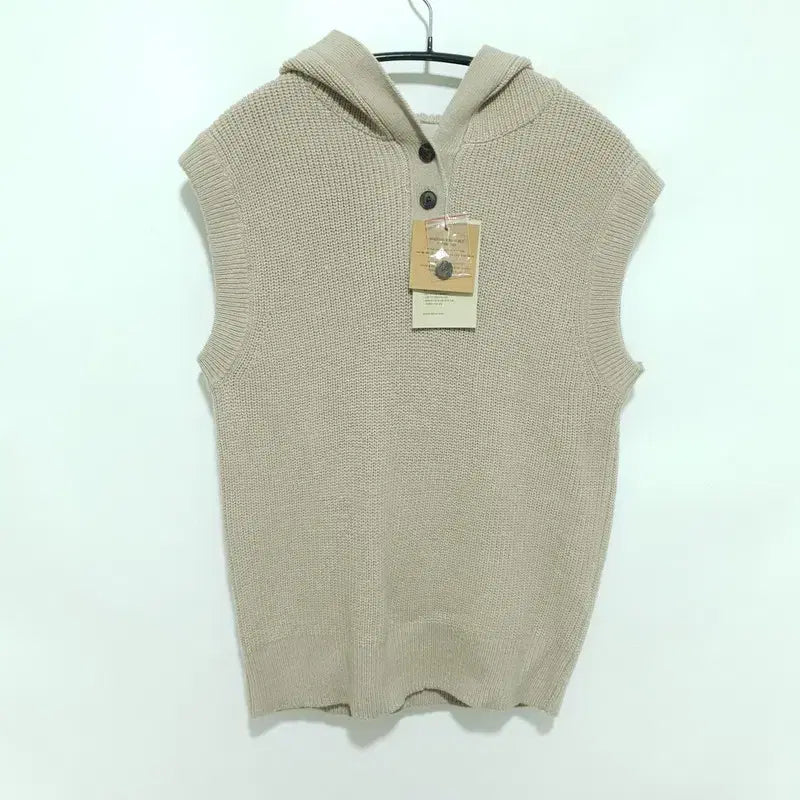 [BUNJANG] Celebshop Hooded Knit Vest M2320 / 셀럽샵 후드 니트 조끼 베스트 66_M2320