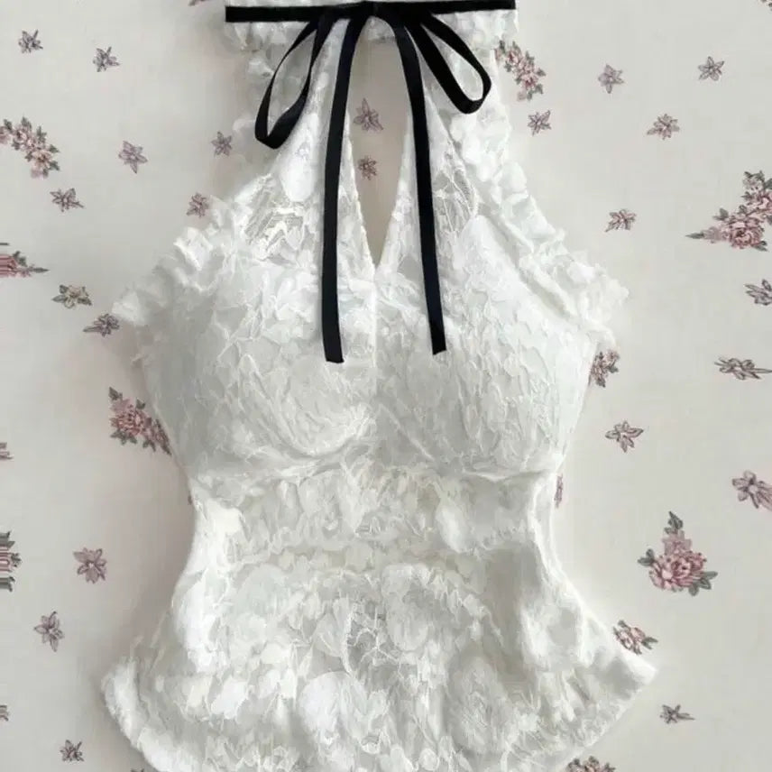[BUNJANG] Rejina Pyo jacquard floral sleeveless top / 레제st 자카드 플로럴 섹시 민소매