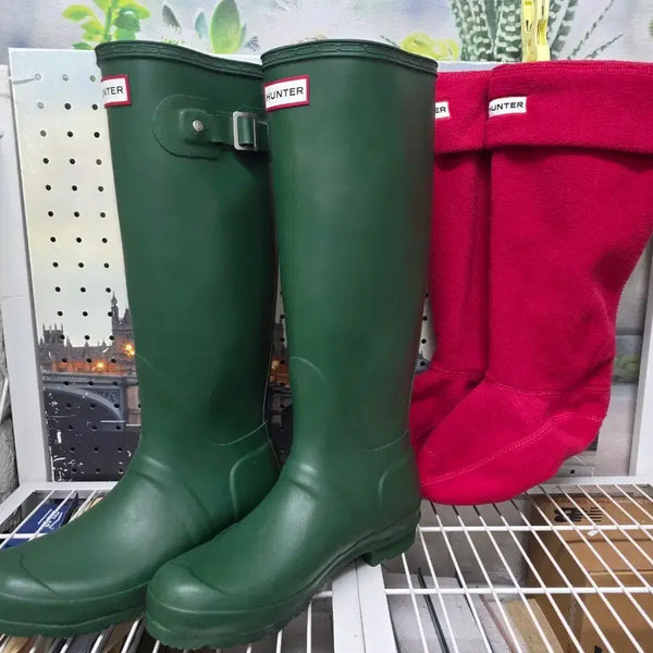 [BUNJANG] Hunter Women's Long Rain Boots with Fleece Socks / 헌터 여성 롱레인부츠 235 플리스 삭스 레인부츠 LB87