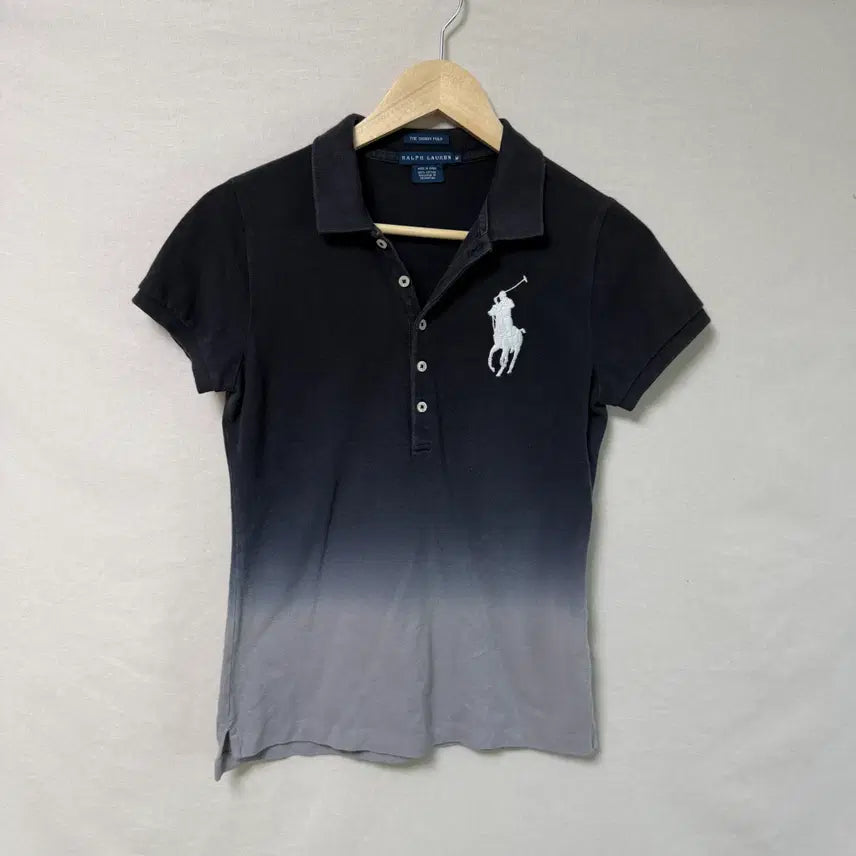 [BUNJANG] Polo Ralph Lauren Big Pony Skini Fit Short Sleeve Polo Shirt / 폴로 랄프로렌 빅포니 블랙 그라데이션 스키니핏 반팔 카라티