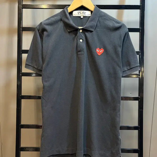 [BUNJANG] Comme des Garçons Play Black Heart Logo Pique Polo Shirt L / [L] 플레이 꼼데가르송  블랙 하트로고 피케 카라 티셔츠 7.9