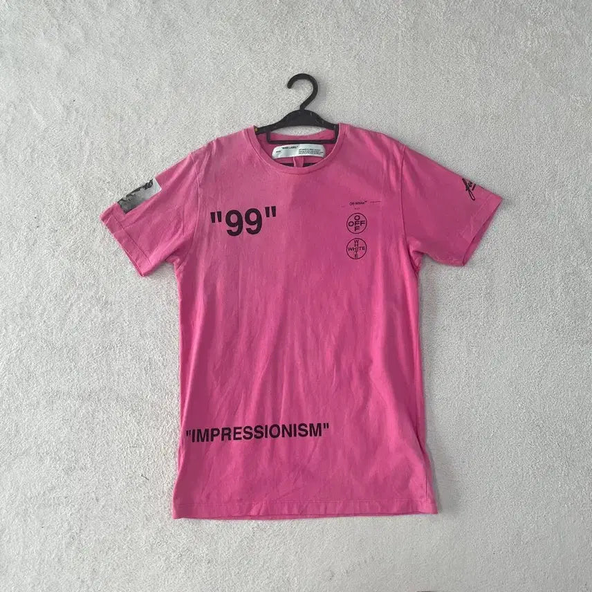 [BUNJANG] Off-White Impressionism Short Sleeve T-Shirt Pink / S 오프화이트 임프레셔니즘 반팔티셔츠 핑크