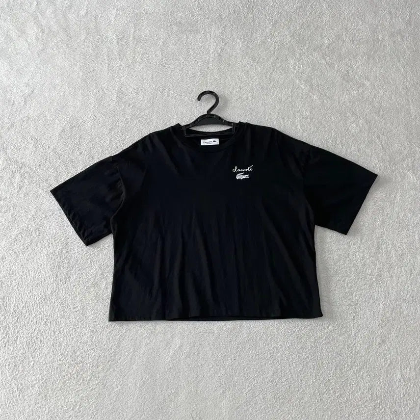 [BUNJANG] Lacoste Women's Relaxed Fit Short Sleeve T-Shirt Black / 38 라코스테 여성 신형 릴렉스핏 반팔티셔츠