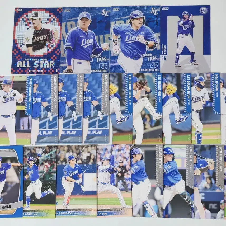 [BUNJANG] Samsung Lions KBO Baseball Cards Bundle - Holo Alphabet All-Star Choi Chae-heung, Choi Tae-eun, Choi Sung-hoon / kbo 카드 삼성 라이온즈 일괄 홀로 알파벳 올스타 김지찬 강민호 이호성
