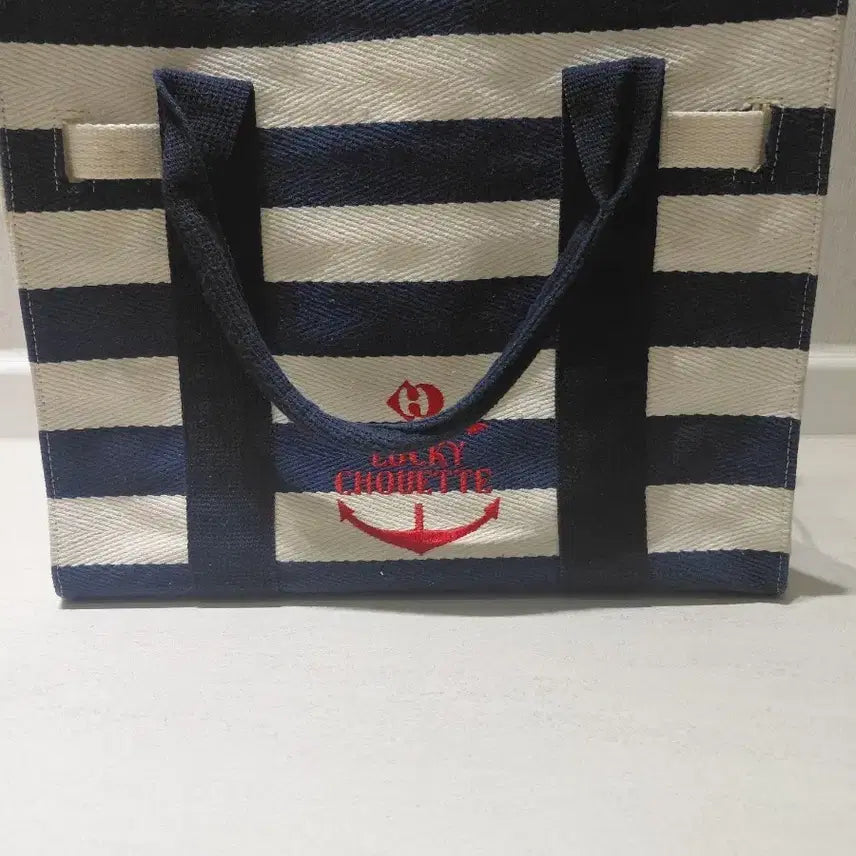 [BUNJANG] Lucky Chouette Canvas Stripe Bag / 럭키슈에뜨 캔버스 스트라이프 가방