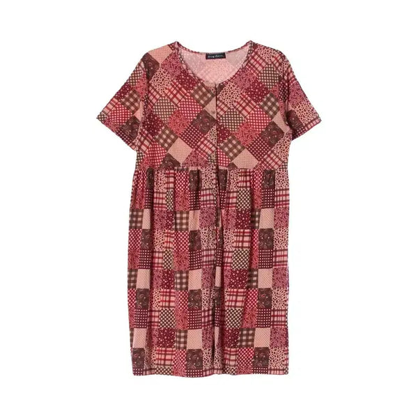 [BUNJANG] Patchwork Pattern Cotton Dress (M/L) / 드럭스토어 (WOMEN - M/L) 코튼 패치워크 패턴 원피스