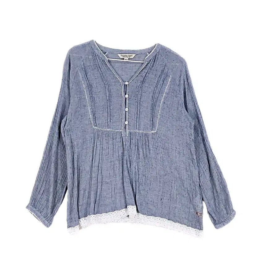 [BUNJANG] Thursday Island Women's Vintage Loose Fit Blouse / 써스데이아일랜드 여성 빈티지한 루즈핏 블라우스 85 소라 00979