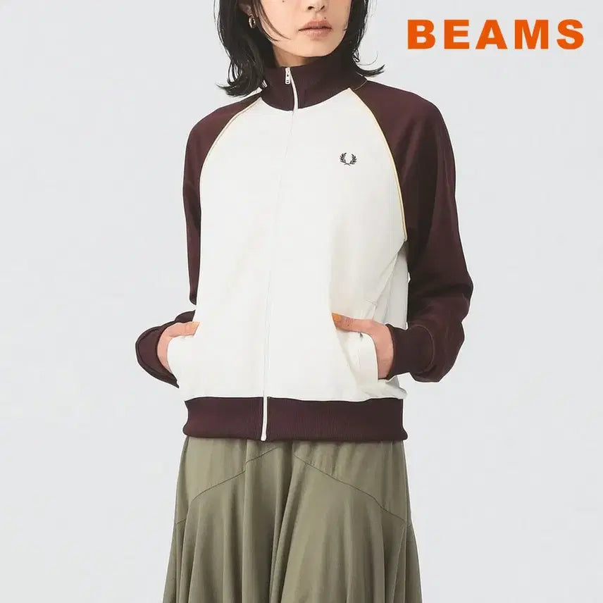 [BUNJANG] BEAMS Ray x Fred Perry Color Block Track Jacket / 빔즈 레이 프레드페리 컬러블록 트랙 자켓