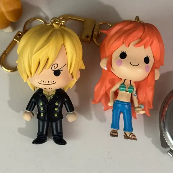 [BUNJANG] One Piece Nami Sanji Figure Keyring / 원피스 나미 상디 피규어 키링