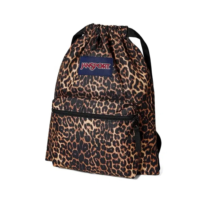 [BUNJANG] JanSport Drawstring Backpack Animal Illusion Leopard Bag / 잔스포츠 드로우색 백팩 애니멀 일루젼 호피 레오파드 가방 복조리백