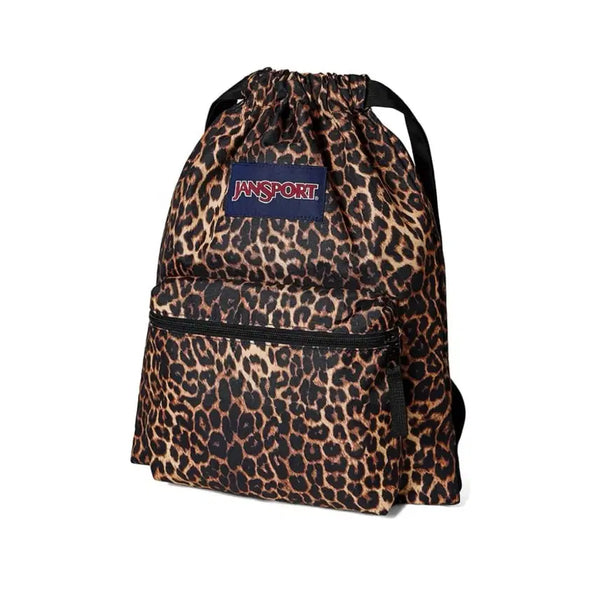 [BUNJANG] JanSport Drawstring Backpack Animal Illusion Leopard Bag / 잔스포츠 드로우색 백팩 애니멀 일루젼 호피 레오파드 가방 복조리백