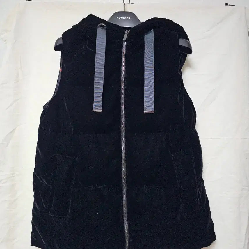 [BUNJANG] Paul & Joe Velvet Hooded Vest Black S / 폴 앤  조 벨벳 후드 베스트 블랙 S