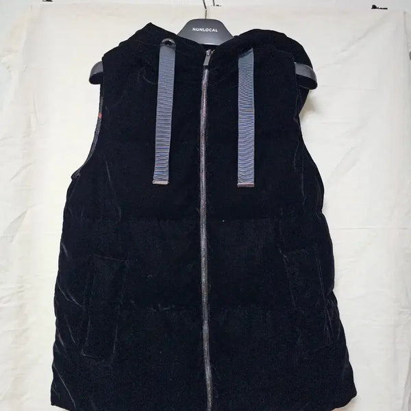 [BUNJANG] Paul & Joe Velvet Hooded Vest Black S / 폴 앤  조 벨벳 후드 베스트 블랙 S