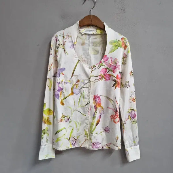 [BUNJANG] Naracamicie Floral Pattern Shirt Size 0 / 이탈리아 NARACAMICIE 플로럴 패턴 셔츠 0사이즈