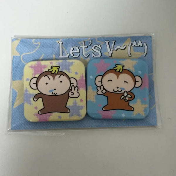 [BUNJANG] Achuchu Coco Monkey Pin Button / 아츄코코 원숭이 핀버튼
