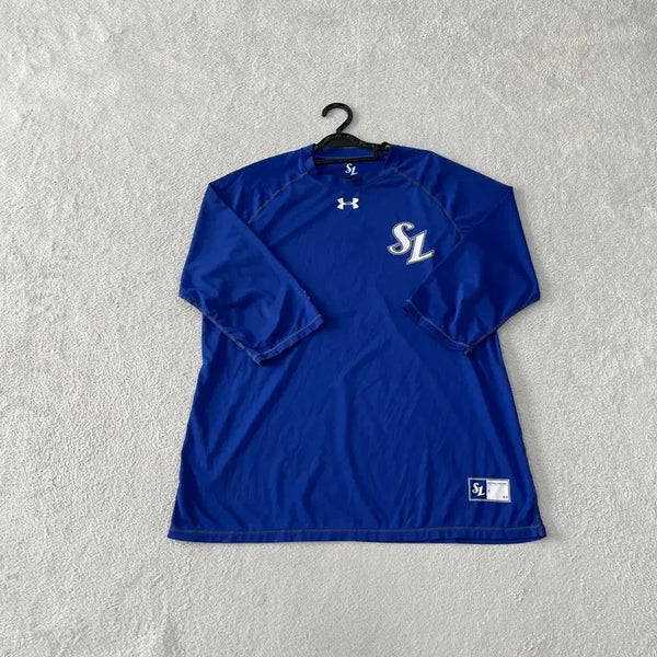[BUNJANG] Samsung Lions Under Armour Player Issued 7-Sleeve T-Shirt Size 105 / 삼성라이온즈 언더아머 선수지급용 7부 티셔츠 105