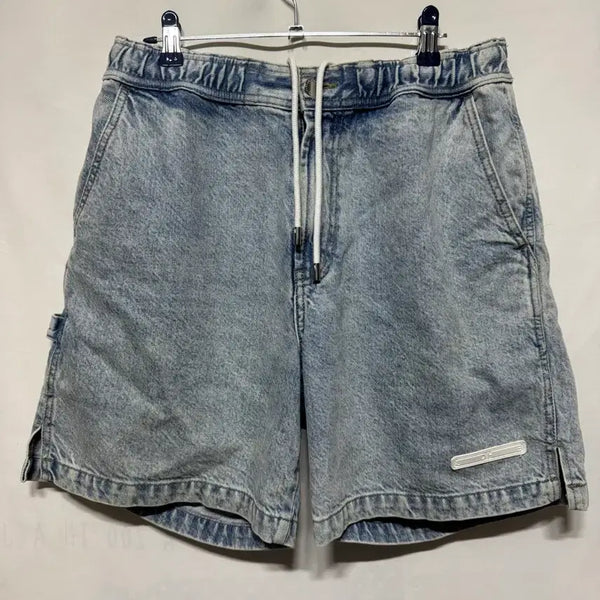[BUNJANG] Solid Homme 48 Washed Denim Banding Shorts / 48 솔리드옴므 워싱 데님 밴딩 반바지